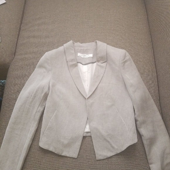 COPY - Short Linen Blazer by Zara Sz Small - Picture 2 of 8
